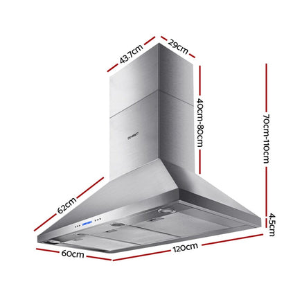1200mm Commercial BBQ Rangehood - Silver Appliances Stocktake Sale Kings Warehouse