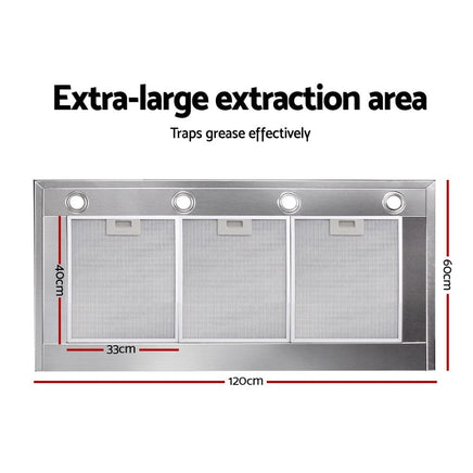 1200mm Commercial BBQ Rangehood - Silver Appliances Stocktake Sale Kings Warehouse