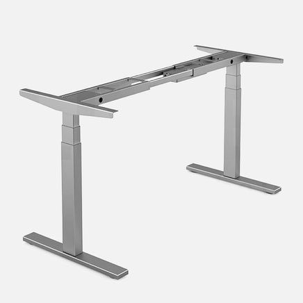 120cm Standing Desk Height Adjustable Sit Grey Stand Motorised Dual Motors Frame Birch Top Furniture Kings Warehouse