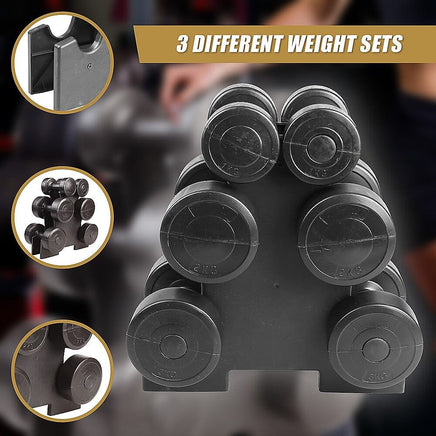 12kg Dumbbell Weights Set Sports & Fitness Kings Warehouse