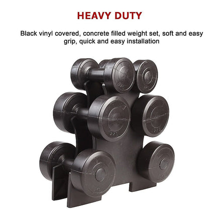 12kg Dumbbell Weights Set Sports & Fitness Kings Warehouse