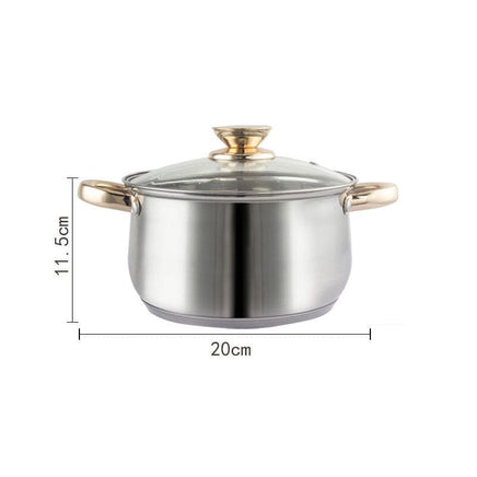 12Piece Cookware Set Kitchen Stainless Steel Stock Pot Pan Sets Saucepan Casserole kettle Kings Warehouse