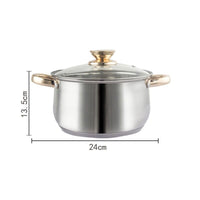 12Piece Cookware Set Kitchen Stainless Steel Stock Pot Pan Sets Saucepan Casserole kettle Kings Warehouse