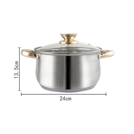 12Piece Cookware Set Kitchen Stainless Steel Stock Pot Pan Sets Saucepan Casserole kettle Kings Warehouse