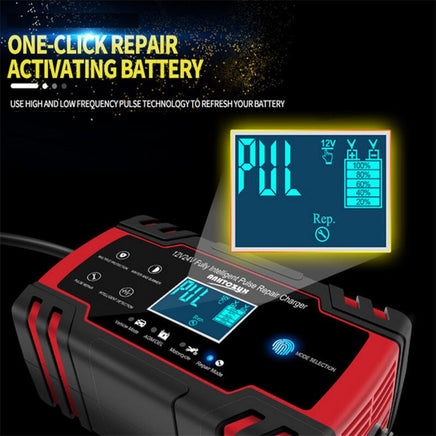 12V/24V Car Battery Charger Smart Trickle Repair Caravan Motorcycle Boat GEL/AGM Kings Warehouse