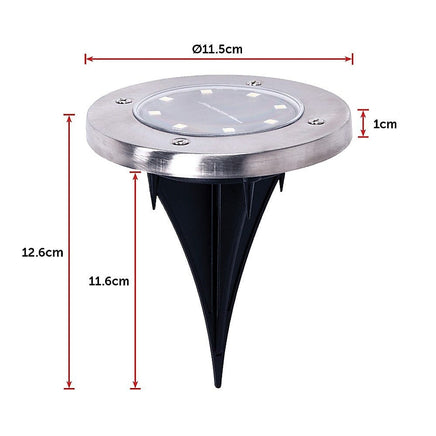 12x Solar Powered LED Buried Inground Recessed Light Garden Outdoor Deck Path Home & Garden Kings Warehouse
