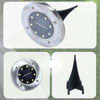 12x Solar Powered LED Buried Inground Recessed Light Garden Outdoor Deck Path Home & Garden Kings Warehouse