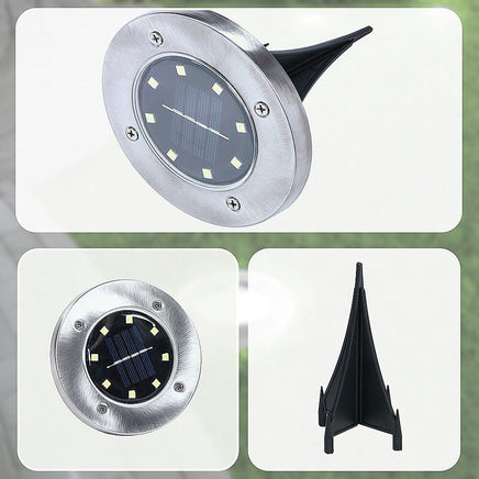 12x Solar Powered LED Buried Inground Recessed Light Garden Outdoor Deck Path Home & Garden Kings Warehouse