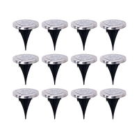 12x Solar Powered LED Buried Inground Recessed Light Garden Outdoor Deck Path Home & Garden Kings Warehouse