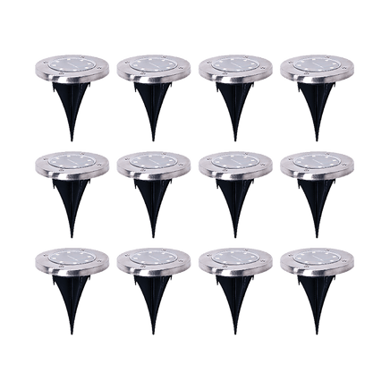 12x Solar Powered LED Buried Inground Recessed Light Garden Outdoor Deck Path Home & Garden Kings Warehouse