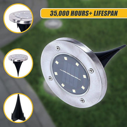 12x Solar Powered LED Buried Inground Recessed Light Garden Outdoor Deck Path Home & Garden Kings Warehouse