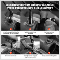 131Pc Metric Thread Repair Kit HSS Drill Helicoil Set Heli Coil Tap Insert with Case Auto Accessories Kings Warehouse