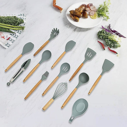 13x Kitchen Utensils for Cooking Baking Silicone Set Home & Garden Kings Warehouse