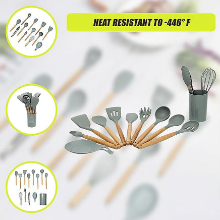 13x Kitchen Utensils for Cooking Baking Silicone Set Home & Garden Kings Warehouse
