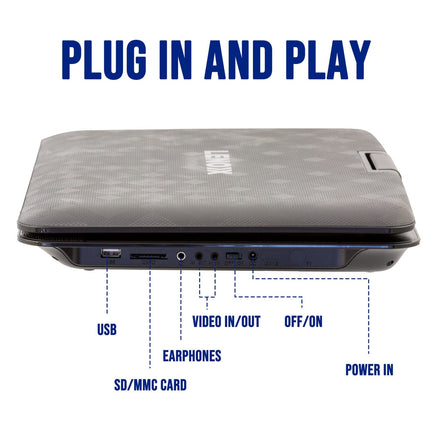 15.4" Swivel Portable DVD Player & Screen, Rechargeable Entertainment Audio & Video Kings Warehouse