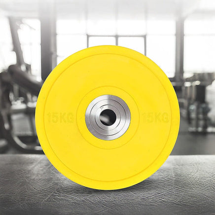 15KG PRO Olympic Rubber Bumper Weight Plate Sports & Fitness Kings Warehouse