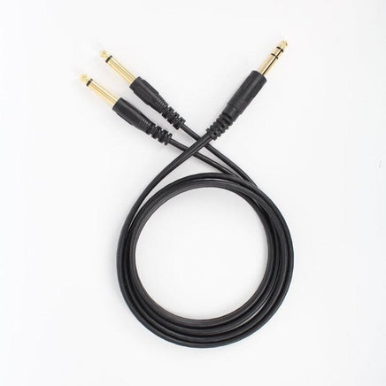 1.5m Gold Plated 6.35mm Male to 2x 6.35mm Male Mono Y Splitter Audio Cable Kings Warehouse