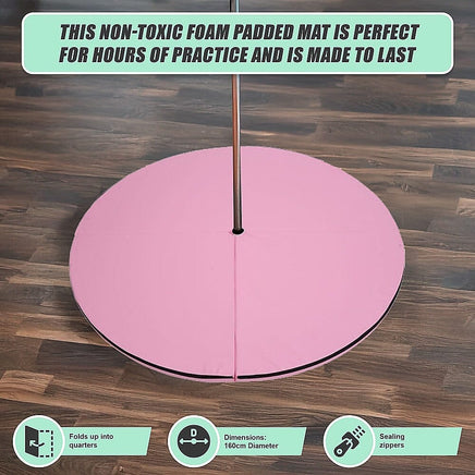 160cm Diameter Exercise Mat for Dancing Pole Sports & Fitness Kings Warehouse
