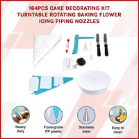 164Pcs Cake Decorating Kit Turntable Rotating Baking Flower Icing Piping Nozzles Home & Garden Kings Warehouse