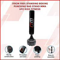 170cm Free Standing Boxing Punching Bag Stand MMA UFC Kick Fitness Sports & Fitness Kings Warehouse