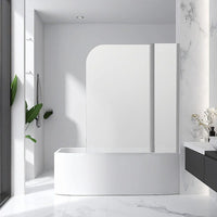 180 Degree Pivot Door 6mm Safety Glass Bath Shower Screen 1200x1400mm By Della Francesca Furniture Kings Warehouse