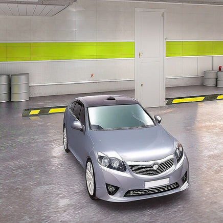 180cm Heavy Duty Rubber Curb Parking Guide Wheel Driveway Stopper Reflective Yellow Tools Kings Warehouse