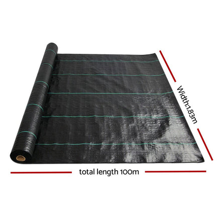 1.83x100m Weed Mat Woven Fabric Weed Mat Control Matting Garden Plant Home & Garden Kings Warehouse