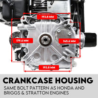 18HP Vertical Shaft Lawn Mower Engine Petrol Motor 4 Stroke OHV Ride On Tools Kings Warehouse