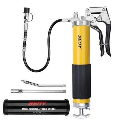 18inch Grease Gun 8000PSI Pistol Grip Flex Hose Heavy Duty Barrel With Cartridge Tools Kings Warehouse