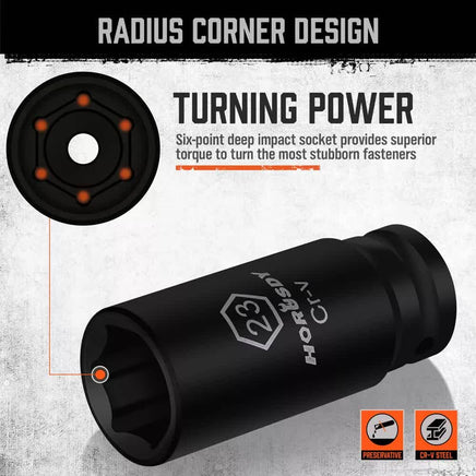 19Pc Deep Socket Set Impact 1/2" Drive Extension Bars Flexible Adapter 10-24mm Auto Accessories Kings Warehouse