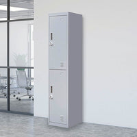 2-Door Vertical Locker for Office Gym Shed School Home Storage Furniture Kings Warehouse