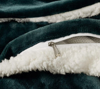 2 in 1 Teddy Sherpa Quilt Cover Set and Blanket king size emerald green Home & Garden Kings Warehouse