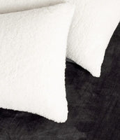 2 in 1 Teddy Sherpa Quilt Cover Set and Blanket queen size charcoal Home & Garden Kings Warehouse