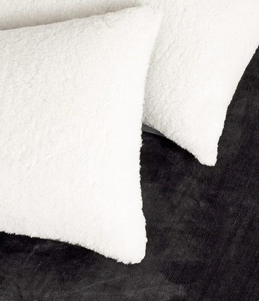 2 in 1 Teddy Sherpa Quilt Cover Set and Blanket queen size charcoal Home & Garden Kings Warehouse