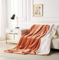 2 in 1 Teddy Sherpa Quilt Cover Set and Blanket queen size terracotta Home & Garden Kings Warehouse