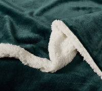 2 in 1 Teddy Sherpa Quilt Cover Set and Blanket single size emerald green Home & Garden Kings Warehouse