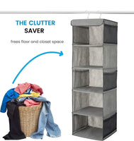 2 Pack 5 Foldable Shelf Hanging Closet Organizer Space Saver with Side Accessories Pockets for Clothes Storage bedroom furniture Kings Warehouse