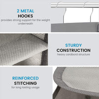 2 Pack 5 Foldable Shelf Hanging Closet Organizer Space Saver with Side Accessories Pockets for Clothes Storage bedroom furniture Kings Warehouse