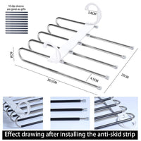 2 Pack Adjustable Multi-Layer 5 in 1 Pants Hanger for Wardrobe and Home Storage (White) bedroom furniture Kings Warehouse