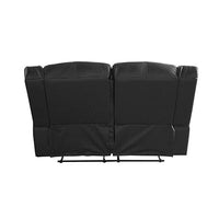 2 Seater Recliner Sofa In Faux Leather Lounge Couch in Black Furniture Kings Warehouse