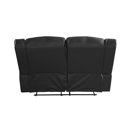 2 Seater Recliner Sofa In Faux Leather Lounge Couch in Black Furniture Kings Warehouse