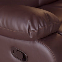 2 Seater Recliner Sofa In Faux Leather Lounge Couch in Brown Health & Beauty Kings Warehouse