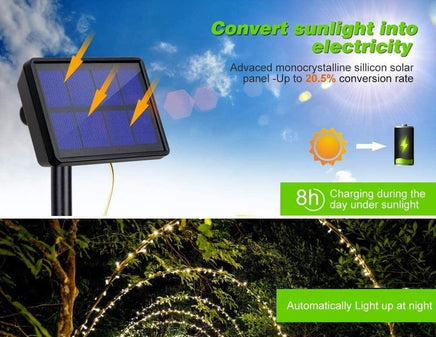200 Waterproof LED Solar Fairy Light Outdoor with 8 Lighting Modes for Home,Garden and Decoration Kings Warehouse