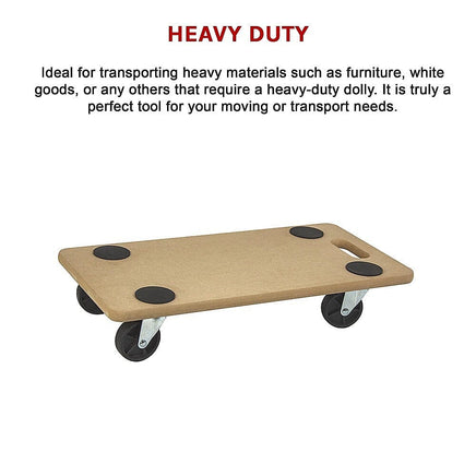200kg Heavy Duty Hand Dolly Furniture Wooden Trolley Cart Moving Platform Mover Tools Kings Warehouse