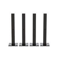 20cm Floating Shelf Brackets Industrial Metal Shelving Supports 4-Pack - Black Furniture Kings Warehouse