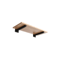 20cm Floating Shelf Brackets Industrial Metal Shelving Supports 4-Pack - Black Furniture Kings Warehouse