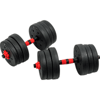 20kg Adjustable Rubber Dumbbell Set Barbell Home GYM Exercise Weights Sports & Fitness Kings Warehouse