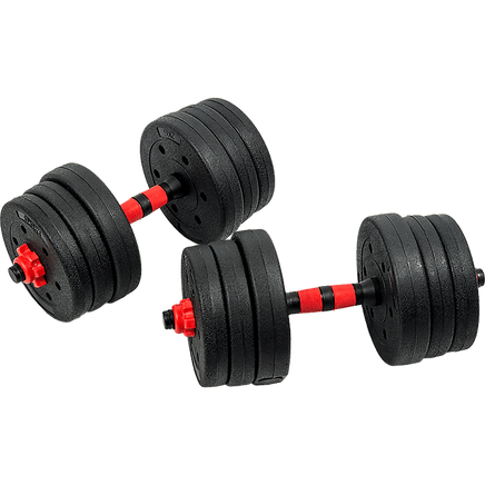 20kg Adjustable Rubber Dumbbell Set Barbell Home GYM Exercise Weights Sports & Fitness Kings Warehouse