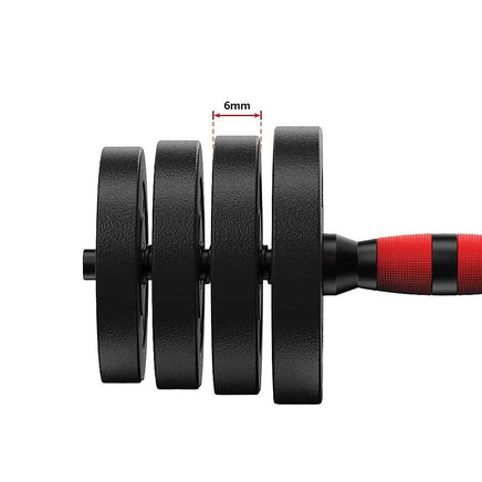 20kg Adjustable Rubber Dumbbell Set Barbell Home GYM Exercise Weights Sports & Fitness Kings Warehouse