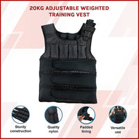 20Kg Adjustable Weighted Training Vest Sports & Fitness Kings Warehouse